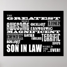 Greatest Best Sons in Law Birthday & Wedding Party Print