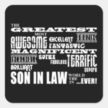 Greatest Best Sons in Law Birthday & Wedding Party Sticker