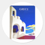 grece vintage round stickers