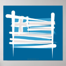 Greece Brush Flag Print