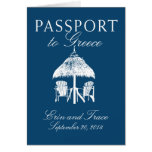 Greece Passport Wedding Invitation cards