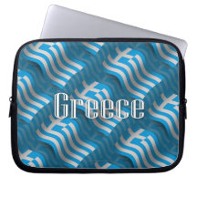 Greece Waving Flag Laptop Sleeve