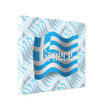 Greece Waving Flag Stretched Canvas Print