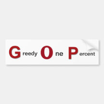 GREEDY ONE PERCENT BUMPER STICKERS