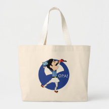 Greek Evzone dancing with Flag OPA! Canvas Bags