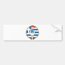Greek Evzone with Flag Bumper Stickers