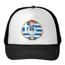Greek Evzone with Flag Trucker Hats