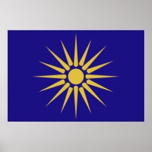 Greek Macedonia, Greece flag Print