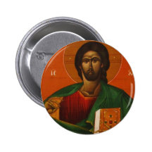GREEK ORTHODOX ICON JESUS CHRIST PINBACK BUTTONS