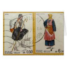 Greek Postage Stamp Card