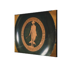 Greek red-figure cup, depicting the god Hermes Canvas Print