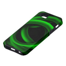 Green Abstract Tubes on Black iPhone 5 Case