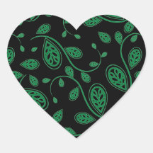 Green Abstract Vine Pattern Sticker