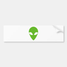 GREEN ALIEN BUMPER STICKERS