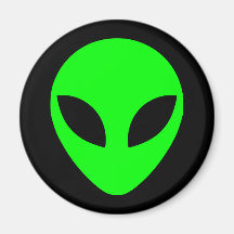 Green Alien Head Fridge Magnets