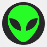 Green Alien Head Stickers