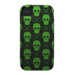 Green and Black Sugar Skull Pattern Case-Mate iPhone 4 Case