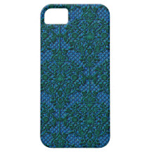 Green and Blue Damask iPhone 5 Covers