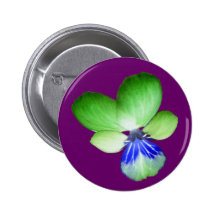 Green and Blue Pansy Button