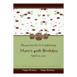 Green and Brown Polka Dots Invitation