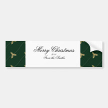 Green and Gold Holly Diamond Photo Logo Bumper Stickers