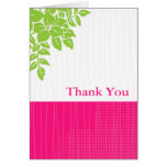 Green and Hot Pink Thank You Cards cards