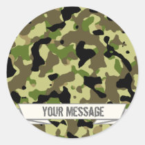 Green and Khaki Camoflage Sticker w/ Band stickers