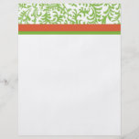 Green and Orange Floral Damask Pattern Flyer