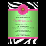 Green and Pink, Zebra Bridal Shower Invitation invitations
