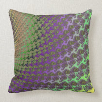 Green and Purple Abstract Fractal Throw Pillow pillows
