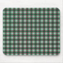 Green and Red Plaid Mousepads