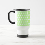 Green and White Polka Dot Pattern. Spotty. Mug