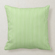 Green and White stripe throw pillow