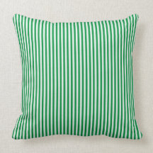 Green and White stripe throw pillow