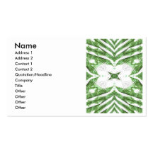 green and white striped pattern, floral angles business card