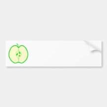 Green Apple Half. Bumper Sticker