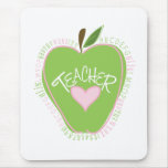 Green Apple & Heart Alphabet Teacher Mousepad