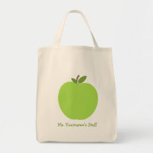 Green Apple Personalised Teacher Bag