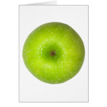 Green apple top view cards