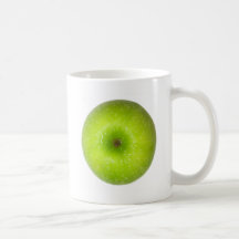 Green apple top view coffee mug