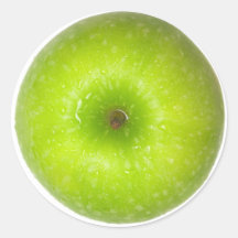 Green apple top view sticker