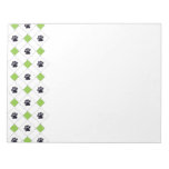 Green Argyle Paw Prints Note Pads