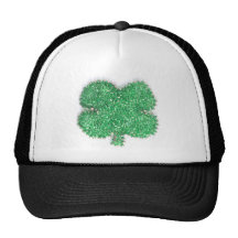 Green Bead Shamrock Trucker Hats