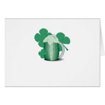 Green Beer and Clovers St Patricks Day Design Greeting Cards