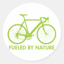 Green Biofuel Bike Round Sticker