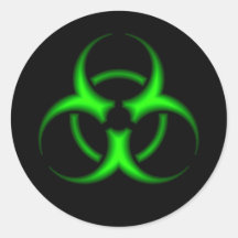 Green Biohazard Symbol Sticker