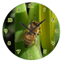Green Blade Bee Round Wall Clock wall clocks