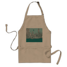 Green-blue NYC valentine Apron