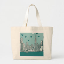 Green-blue NYC valentine Canvas Bag