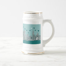 Green-blue NYC valentine Coffee Mug